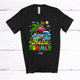 MacnyStore - Personalized Hello Summer; Amazing Summer Vacation Custom Name Flamingo; Beach Family T-Shirt