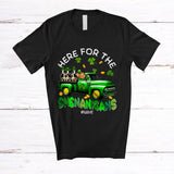 MacnyStore - Personalized Here For Shenanigans; Lovely St. Patrick's Day Leprechaun Truck; Custom Name Cow T-Shirt