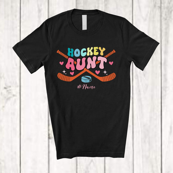 MacnyStore - Personalized Hockey Aunt; Joyful Mother's Day Custom Name Aunt; Hockey Player Family T-Shirt