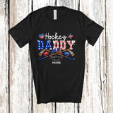 MacnyStore - Personalized Hockey Daddy; Awesome 4th Of July Custom Name Hockey Player; Patriotic Family T-Shirt