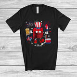 MacnyStore - Personalized Hockey Drinking Beer; Proud 4th Of July Custom Name Hockey Player; Patriotic T-Shirt