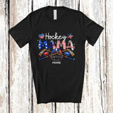 MacnyStore - Personalized Hockey Mama; Awesome 4th Of July Custom Name Hockey Player; Patriotic Family T-Shirt