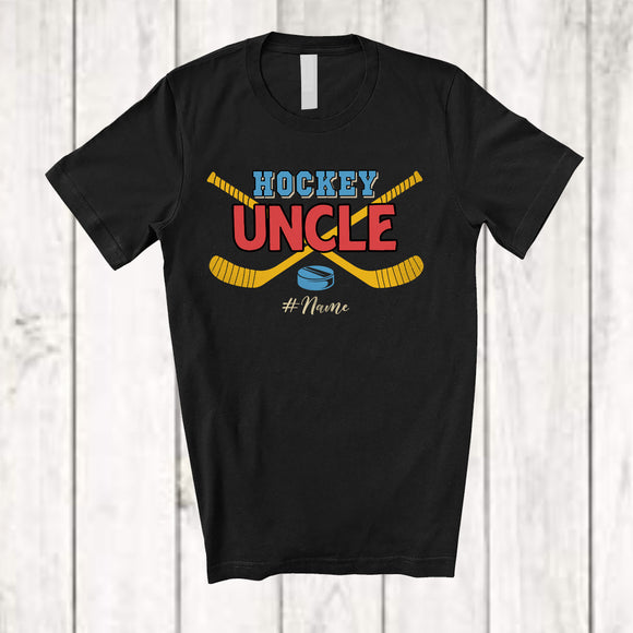 MacnyStore - Personalized Hockey Uncle; Joyful Father's Day Custom Name Uncle; Hockey Player Family T-Shirt