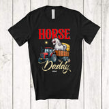 MacnyStore - Personalized Horse Daddy; Humorous Father's Day Horse On Trailer Tractor; Custom Name Farmer T-Shirt