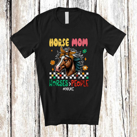 MacnyStore - Personalized Horse Mom; Joyful Mother's Day Flowers Custom Name Horse Farmer; Family T-Shirt