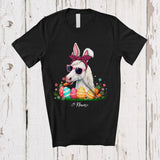 MacnyStore - Personalized Horse Sunglasses Eating Carrot; Lovely Easter Custom Name Farmer; Farm Eggs Hunt T-Shirt