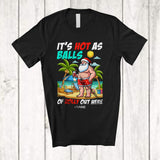 MacnyStore - Personalized Hot As Balls; Amazing Christmas In July Custom Name Fat Santa Hawaiian; Beach T-Shirt