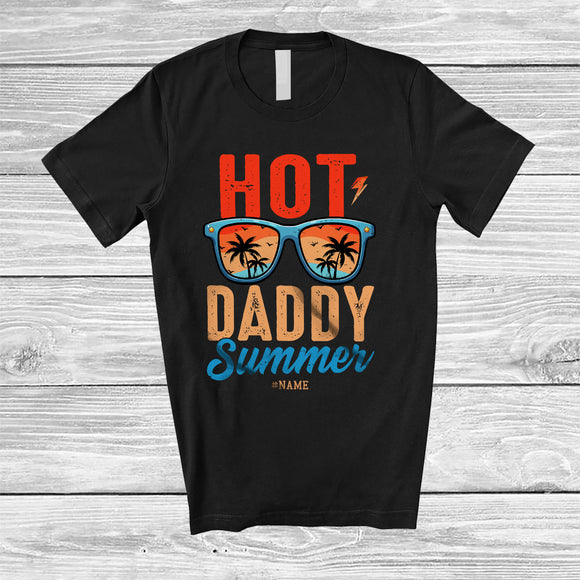 MacnyStore - Personalized Hot Daddy Summer; Joyful Vacation Vintage Sunglasses Trip; Custom Name Family T-Shirt