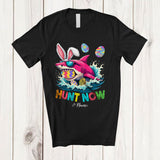 MacnyStore - Personalized Hunt Now; Awesome Easter Bunny Shark Sunglasses Hunting Eggs; Family T-Shirt