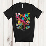 MacnyStore - Personalized Hunt Now; Awesome Easter Bunny T-Rex Sunglasses Hunting Eggs; Family T-Shirt