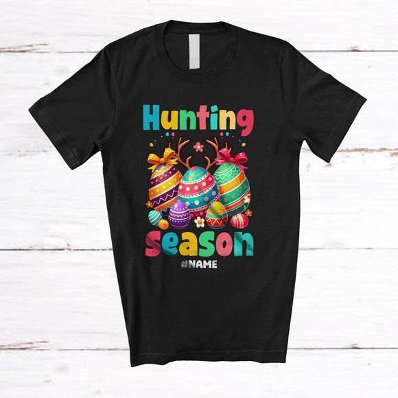MacnyStore - Personalized Hunting Season; Humorous Easter Eggs Hunting Lover; Custom Name Family T-Shirt