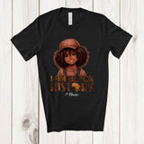 MacnyStore - Personalized I Am Black History; Custom Name Cute Afro Girl With Cap Proud Black T-Shirt