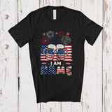 MacnyStore - Personalized I Am Custom Name; Humorous 4th of July American Flag Drinking Beer; Patriotic T-Shirt
