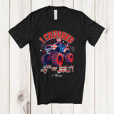 MacnyStore - Personalized I Crushed 4th of July; Amazing Custom Name Boys Monster Truck; Patriotic T-Shirt