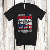 MacnyStore - Personalized I Have Two Daughters American Wife; Amazing Father's Day Vintage; Custom Name Husband T-Shirt