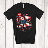 MacnyStore - Personalized I Like How She Explodes; Joyful 4th Of July Firework; Custom Name Patriotic Couple T-Shirt