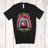 MacnyStore - Personalized I Love Being A Teacher; Lovely Easter Custom Name Gnome Plaid; Family T-Shirt