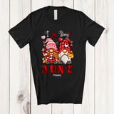MacnyStore - Personalized I Love Being Aunt; Fantastic Valentine Plaid Couple Gnomes; Custom Name Family T-Shirt