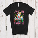 MacnyStore - Personalized I Love My 2nd Grade Bunnies; Lovely Easter Bunny Custom Name Teacher Teaching T-Shirt