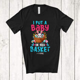MacnyStore - Personalized I Put A Baby In Her Basket; Lovely Pregnancy Easter Custom Name Bunny In Egg Basket T-Shirt