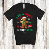 MacnyStore - Personalized I Put A Cookie In That Oven; Amusing Christmas Pregnancy Custom Name Gingerbread T-Shirt