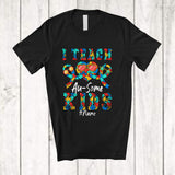 MacnyStore - Personalized I Teach Au-Some Kids; Awesome Autism Puzzle Heart Ribbons; Custom Name Teacher T-Shirt