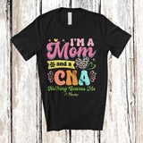 MacnyStore - Personalized I'm A Mom And A CNA; Amazing Mother's Day Leopard Heart; Custom Name Nurse T-Shirt