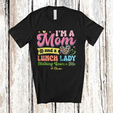 MacnyStore - Personalized I'm A Mom And A Lunch Lady; Amazing Mother's Day Leopard Heart; Custom Name Family T-Shirt