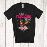 MacnyStore - Personalized I'm Flocking Retired; Adorable Custom Name Hummingbird Bird Flock Retirement; Flowers T-Shirt