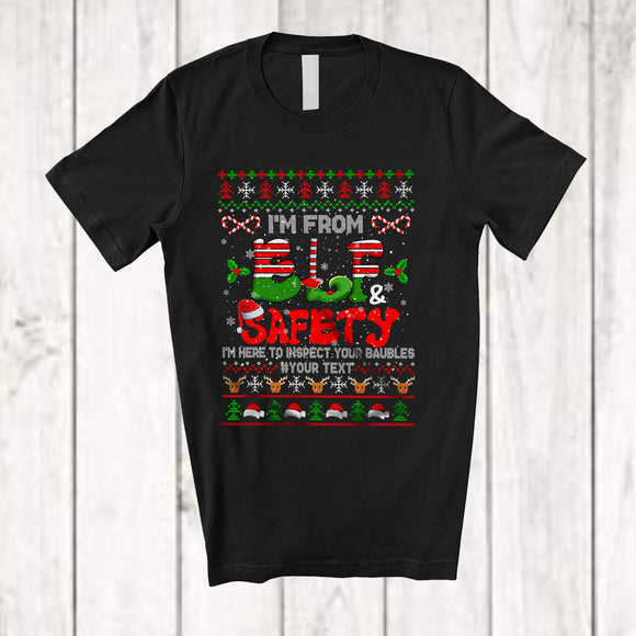 MacnyStore - Personalized I'm From Elf Inspect Your Baubles; Joyful Christmas Sweater; Custom Name Naughty Elf T-Shirt