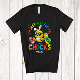 MacnyStore - Personalized I'm Just Here For The Chicks; Awesome Easter Custom Name Chick Bunny; Family T-Shirt