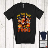 MacnyStore - Personalized I'm Just Here For The Food; Adorable Thanksgiving Custom Name Turkey; Dinner T-Shirt