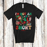 MacnyStore - Personalized I'm Not An Elf I'm Just Short; Amusing Christmas Custom Name Boy Dabbing Elf T-Shirt