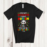 MacnyStore - Personalized I'm Not Misbehaving I Have Autism Understanding; Lovely Custom Name Puzzle Panda T-Shirt