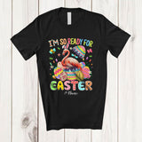 MacnyStore - Personalized I'm So Ready For Easter; Lovely Custom Name Flamingo In Easter Egg Hunt; Family T-Shirt