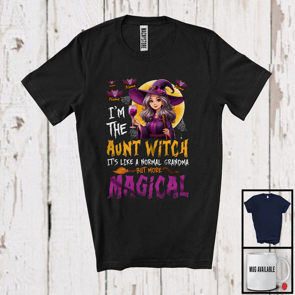 MacnyStore - Personalized I'm The Aunt Witch, Adorable Halloween Custom Name Grandson Granddaughter, Family T-Shirt