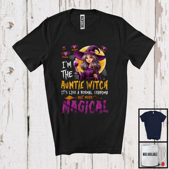 MacnyStore - Personalized I'm The Auntie Witch, Adorable Halloween Custom Name Grandson Granddaughter, Family T-Shirt