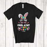 MacnyStore - Personalized I'm The Cool Aunt Bunny; Lovely Easter Leopard Glasses; Custom Name Family T-Shirt