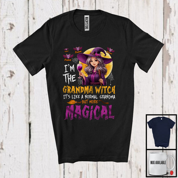 MacnyStore - Personalized I'm The Grandma Witch, Adorable Halloween Custom Name Grandson Granddaughter, Family T-Shirt