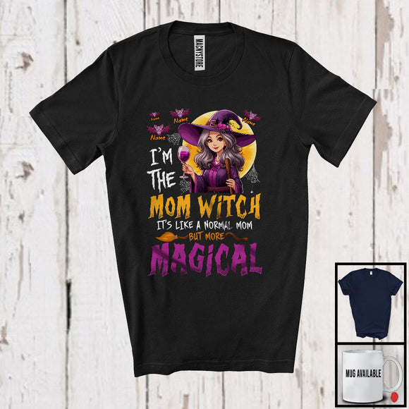 MacnyStore - Personalized I'm The Mom Witch, Adorable Halloween Custom Name Son Daughter, Family T-Shirt