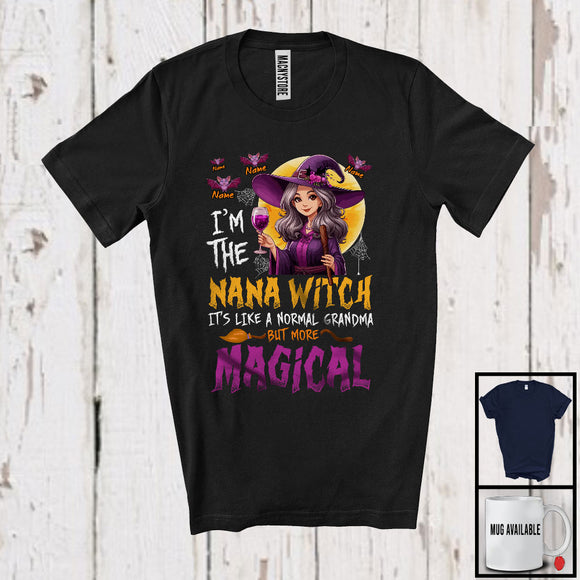MacnyStore - Personalized I'm The Nana Witch, Adorable Halloween Custom Name Grandson Granddaughter, Family T-Shirt
