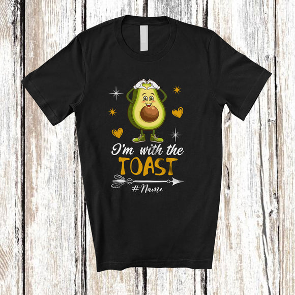 MacnyStore - Personalized I'm With The Toast; Humorous Avocado Bread Fruit Vegan; Custom Name Couple T-Shirt