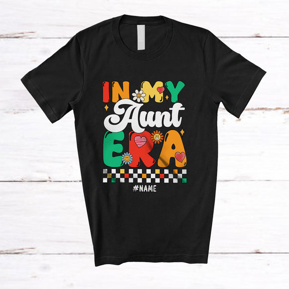 MacnyStore - Personalized In My Aunt Era; Adorable Mother's Day Groovy Retro; Custom Name Family T-Shirt