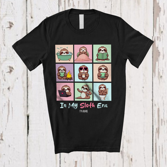 MacnyStore - Personalized In My Sloth Era; Joyful Sloth Activities; Custom Name Girls Women Family T-Shirt
