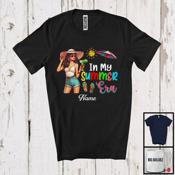 MacnyStore - Personalized In My Summer Era, Happy Summer Vacation Custom Name Girl Sunglasses Cocktail T-Shirt