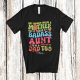 MacnyStore - Personalized It Takes A Badass Aunt To Be A Dad; Joyful Mother's Day Flower; Custom Name Family T-Shirt
