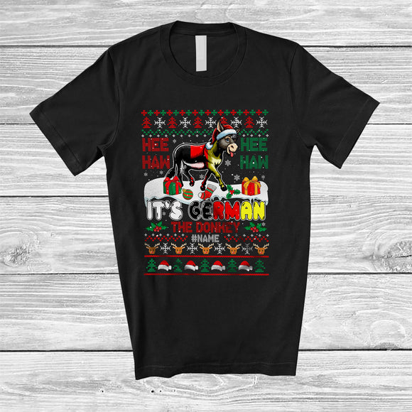 MacnyStore - Personalized It's German The Donkey; Amazing Christmas Sweater; Custom Name Santa Donkey T-Shirt
