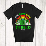 MacnyStore - Personalized It's Good Luck to Read; Amazing St. Patrick's Day Rainbow Custom Name Teacher Librarian T-Shirt