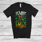 MacnyStore - Personalized It's Not Luck It's Skill; Joyful St. Patrick's Day Custom Name Hockey Player Leprechaun T-Shirt