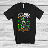MacnyStore - Personalized It's Not Luck It's Skill; Joyful St. Patrick's Day Custom Name Softball Player Leprechaun T-Shirt